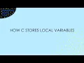 How C Stores Local Variables - CLion version C Variables
