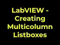 LabVIEW - Creating Multicolumn Listboxes