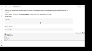 Conversion of list from String input without using split function Python