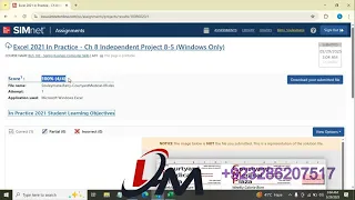 Excel 2021 In Practice - Ch 8 Independent Project 8-5 Windows Only SIMnet Independent Project 8-5