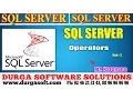 Sql Server tutorial onlinetraining Operators Part - 2 by Narayana