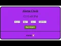 Alarmclock project Coding ninja skill test 1 HTML CSS Vanilla javascript
