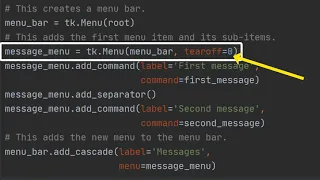 Python 037 - Adding a menu bar