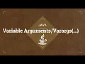 Variable Arguments or Varargs in Java