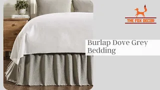 Burlap Dove Grey Bedding - Euro Shams Pillow Covers Bed Skirts for Primitive Home Decor Bedding