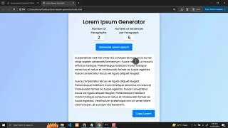 Lorem Ipsum Generator Using HTML CSS and JavaScript with Source Code
