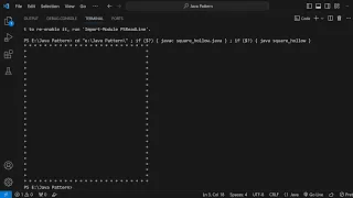 Java Program Hollow Square Pattern User Input For Visual Studio Code VS Code