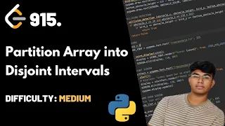 Partition Array into Disjoint Intervals LeetCode 915 Theory Python