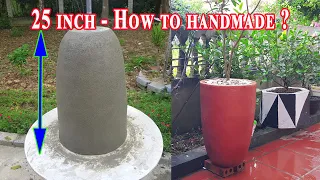 How to Handmade Tall Planters Outdoor Indoor - 25 Inch Cement Plus