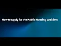 How to Apply for the Public Housing Waitlist