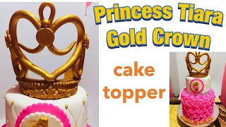 how to make tiara gold crown cake topper
