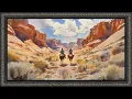 Vintage Cowboy Watercolor TV Art Western Art for Your TV Country Screensaver Desert Art 2 Hr