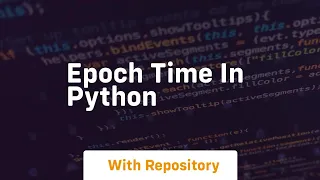 epoch time in python