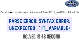 Parse error syntax error unexpected T - variable in Your PHP Script Solved 2023