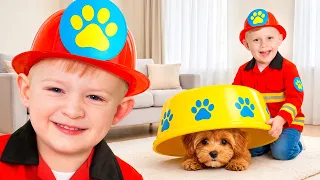 アダムがママと一緒に子犬のお世話！楽しいペットケアの物語