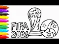 FIFA World Cup 2026 Trophy Coloring Page Easy Drawing Coloring how to Draw FIFA Trafee
