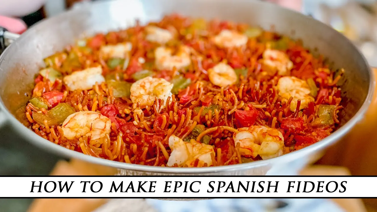 EPIC Spanish FIDEOS with Vegetables & Shrimp