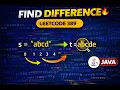 LeetCode 389 Find the Difference Java Solution Easy String in Hindi