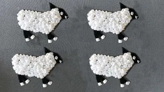 Hand Embroidery: Mini Sheep Embroidery - Embroidery for Handkerchief -Clothes - Shirts and Collar