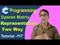 Sparse Matrix Representation Program Implementation in C Language C Language Tutorial - 117