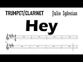 Download Lagu Hey by Julio Iglesias Trumpet Clarinet Sheet Music Backing Track Play Along Partitura