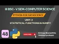 Statistical functions in Numpy Python