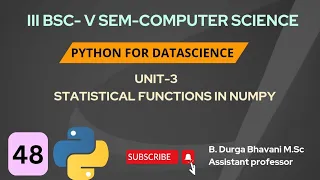 Statistical functions in Numpy Python