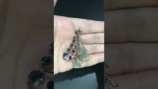 Rhinestone Christmas Tree Brooches