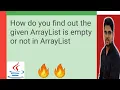 How do you find out the given ArrayList is empty or not in ArrayList in hindi Shyam Sundar