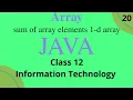 Sum of array elements 1-d array Java class 12 information technology term 2 Saral Programming