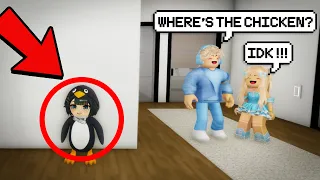 Pretending to be GUGUGAGA PENGUIN to stalk ODERS in brookhaven