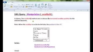 SCROLLLEFT METHOD IN JQUERY DEMO
