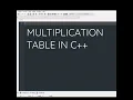 PRINTING MULTIPLICATION TABLE IN DEV C