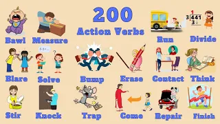 200 Daily Use English Action Words Vocabulary with Pictures for Beginners to Advance Learners