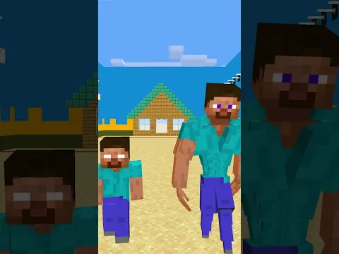 Herobrine Turns Into Spider-Man vs Strong Steve