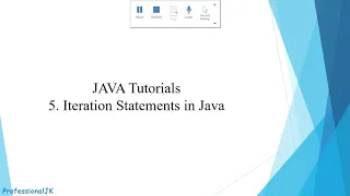 JAVA TUTORIALS ITERATION STATEMENTS IN JAVA