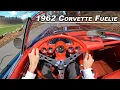 Driving The 1962 Chevrolet C1 Corvette Fuelie - Fuel Injected 327 Hot Rod POV Binaural