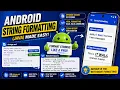 ANDROID - STRING FORMATTING TUTORIAL IN JAVA DYNAMIC STRING RESOURCE HTML STRING