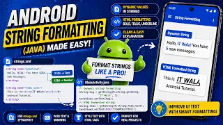 ANDROID - STRING FORMATTING TUTORIAL IN JAVA DYNAMIC STRING RESOURCE HTML STRING
