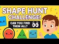Shape Hunt Challenge for Kids Learn Basic Shapes at Home Fun Preschool Kindergarten Activity