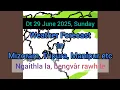 Download Lagu Dt 29 June 2025 a, Mizoram chhung leh hmun dangte khawchin tlangpui thlirlâwkna.