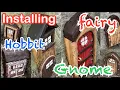 Installing fairy hobbit gnome doors on trees in enchanted garden diy professional seamless attaching