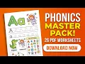 All-In-One A-Z Worksheet Booster Pack Trace Color Find Master Phonics