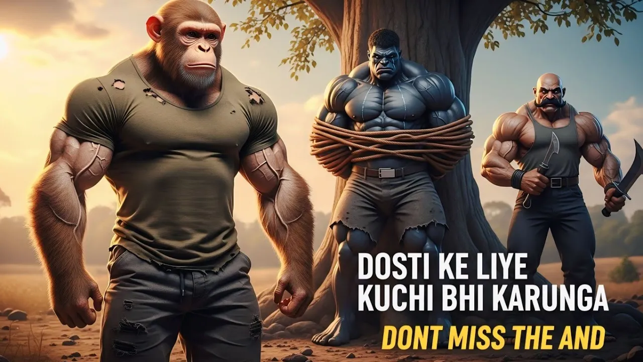 Friendship vs Power 💪🐒 | Emotional Monkey & Hulk Story | Full Video poster