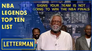 Bill Russell Kareem Abdul-Jabbar Willis Reed Other NBA Legends Present The Top Ten Letterman