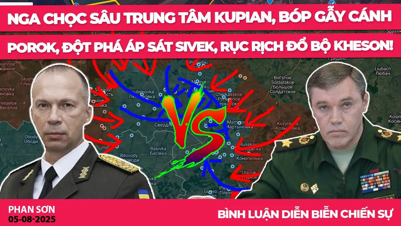 Outline Video Nga tiến sâu trung tâm Kupian, bóp chặt 2 cánh Porok, đột phá áp sát Sivek, sửa soạn đổ bộ Kheson!