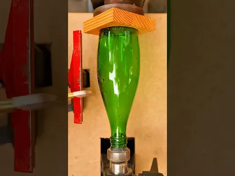 I made a glass out of an old glass bottle I had at home