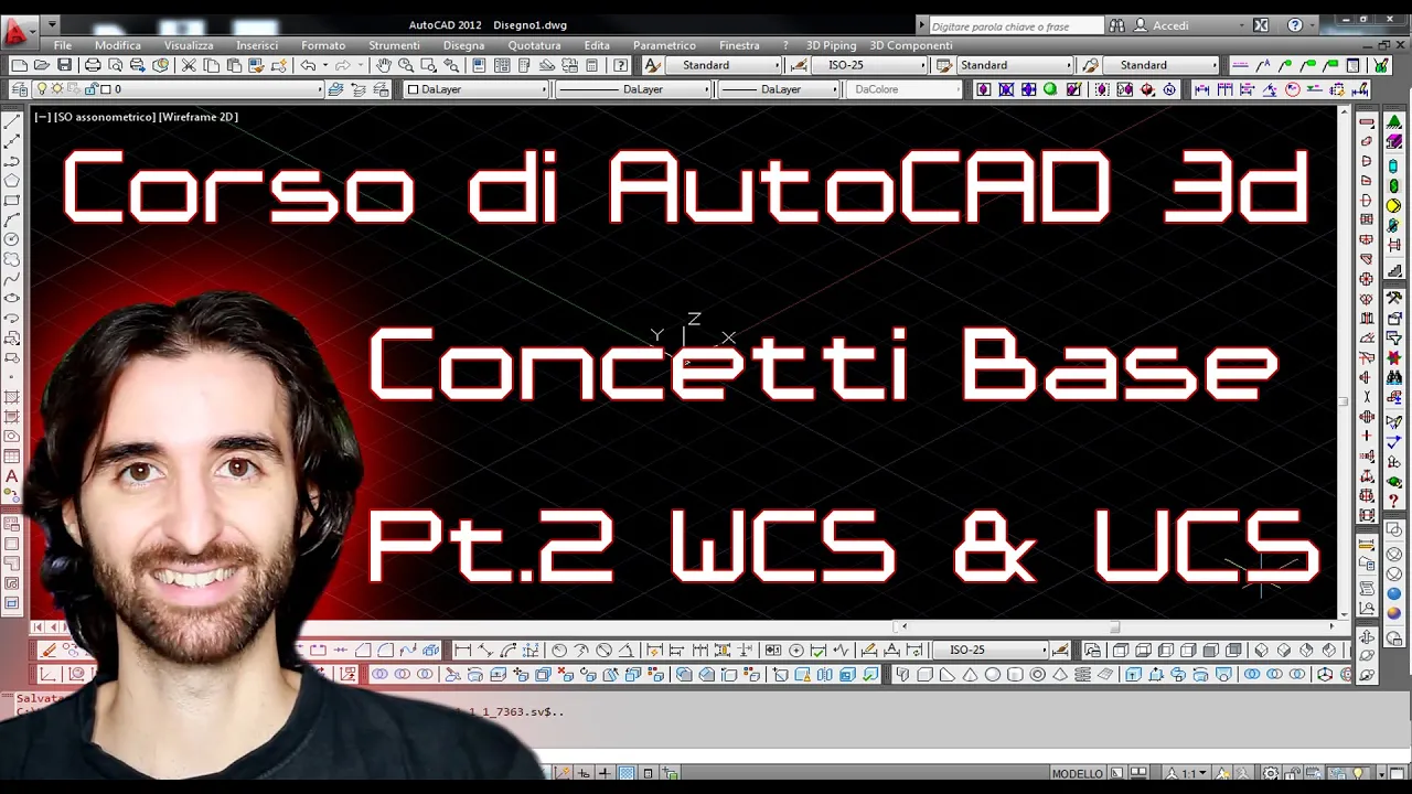 Corso di Autocad 3D - 2 - Concetti base 3D Pt. 2 WCS e UCS