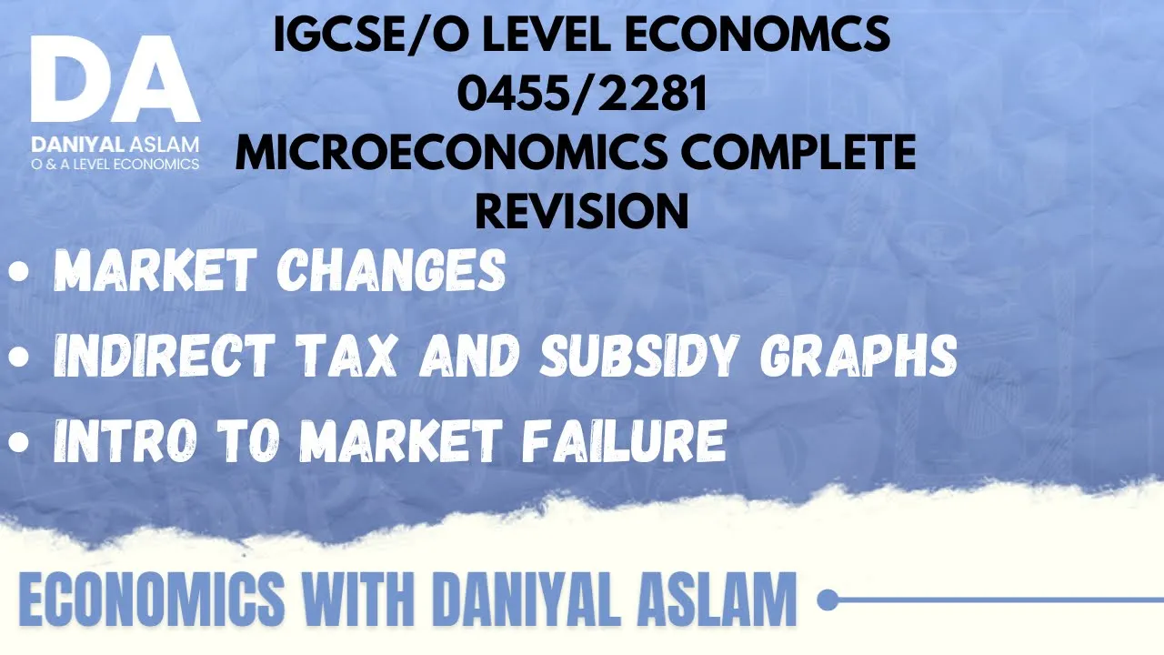 O level/IGCSE Economics 2281/0455 Microeconomics Revision Day 4