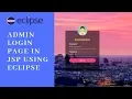 Admin Login Page in JSP using Eclipse